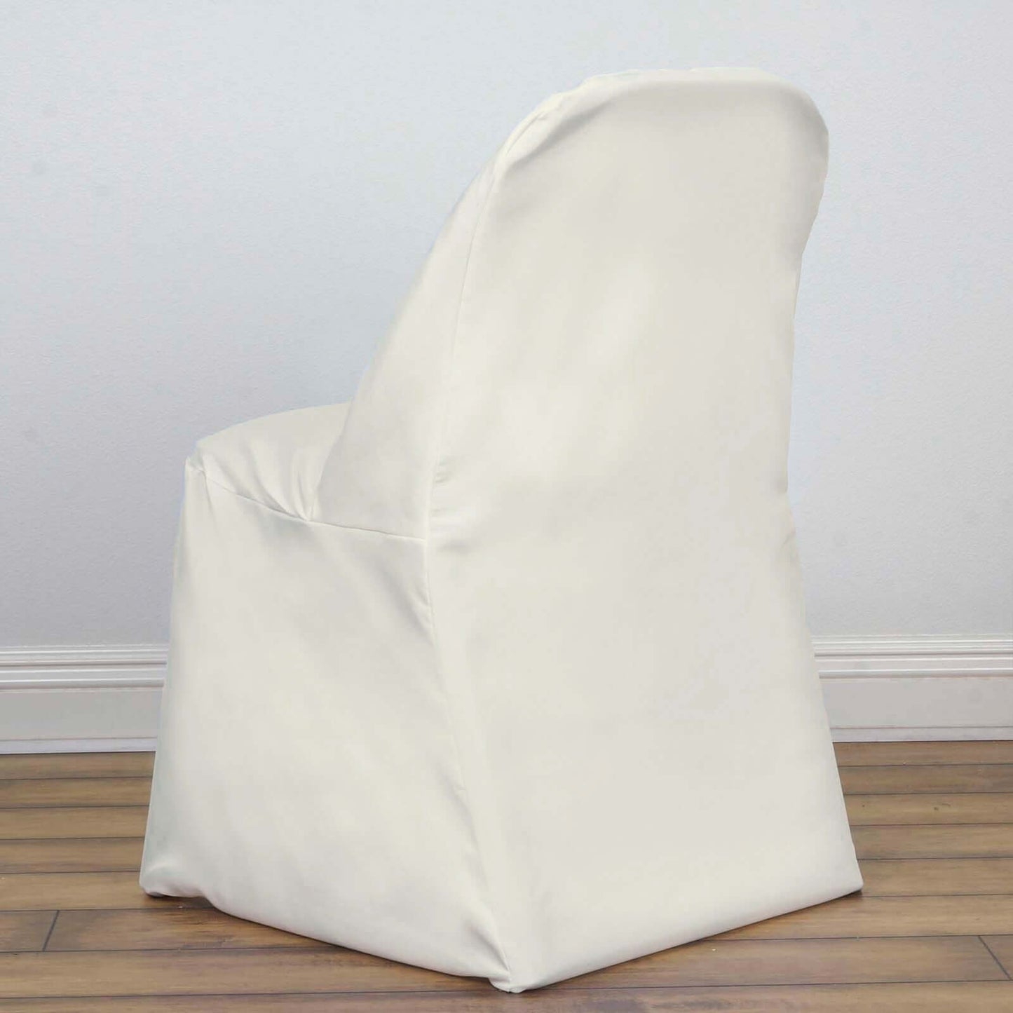 Polyester Chair Cover Ivory for Folding Chairs - Durable and Reusable Slip - On Cover - Linen Luxes