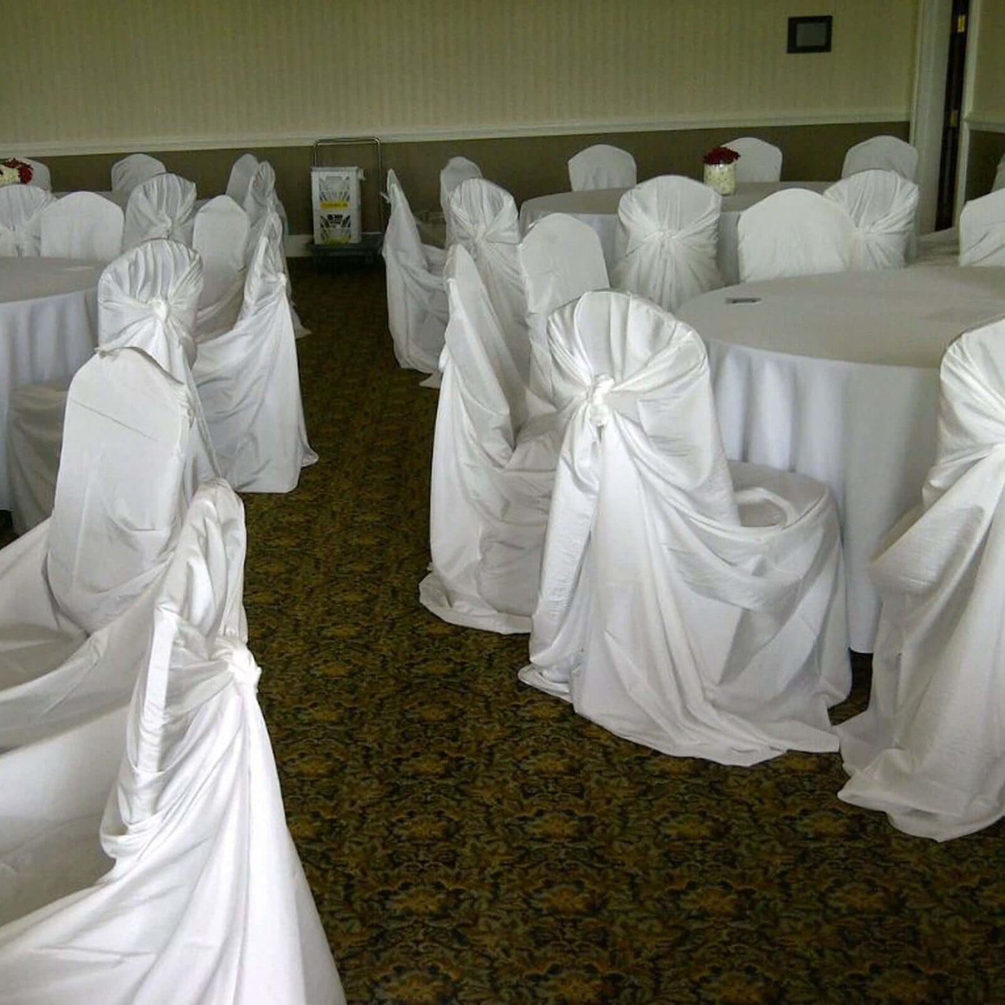 Polyester Chair Cover Self - Tie Universal Design White - Durable Slip - On Cover for Folding, Dining, Banquet & Standard Chairs - Linen Luxes
