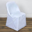 Polyester Chair Cover White for Folding Chairs - Stylish Durable and Reusable Slip - On Cover for Events & Gatherings - Linen Luxes