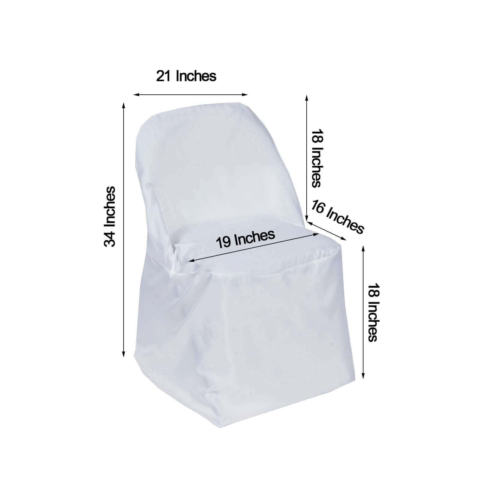 Polyester Chair Cover White for Folding Chairs - Stylish Durable and Reusable Slip - On Cover for Events & Gatherings - Linen Luxes