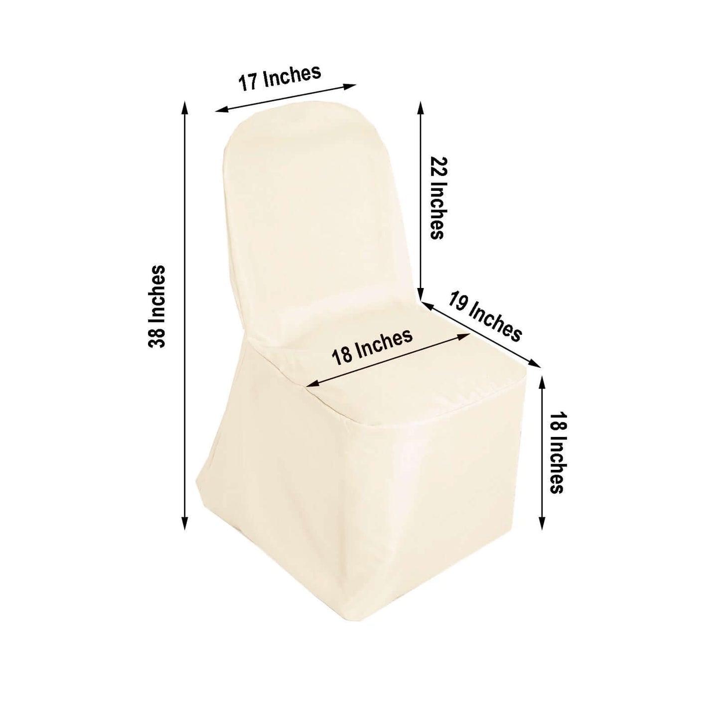 Polyester Slip On Banquet Chair Covers Beige - Stain - Resistant Reusable Durable Fabric - Linen Luxes