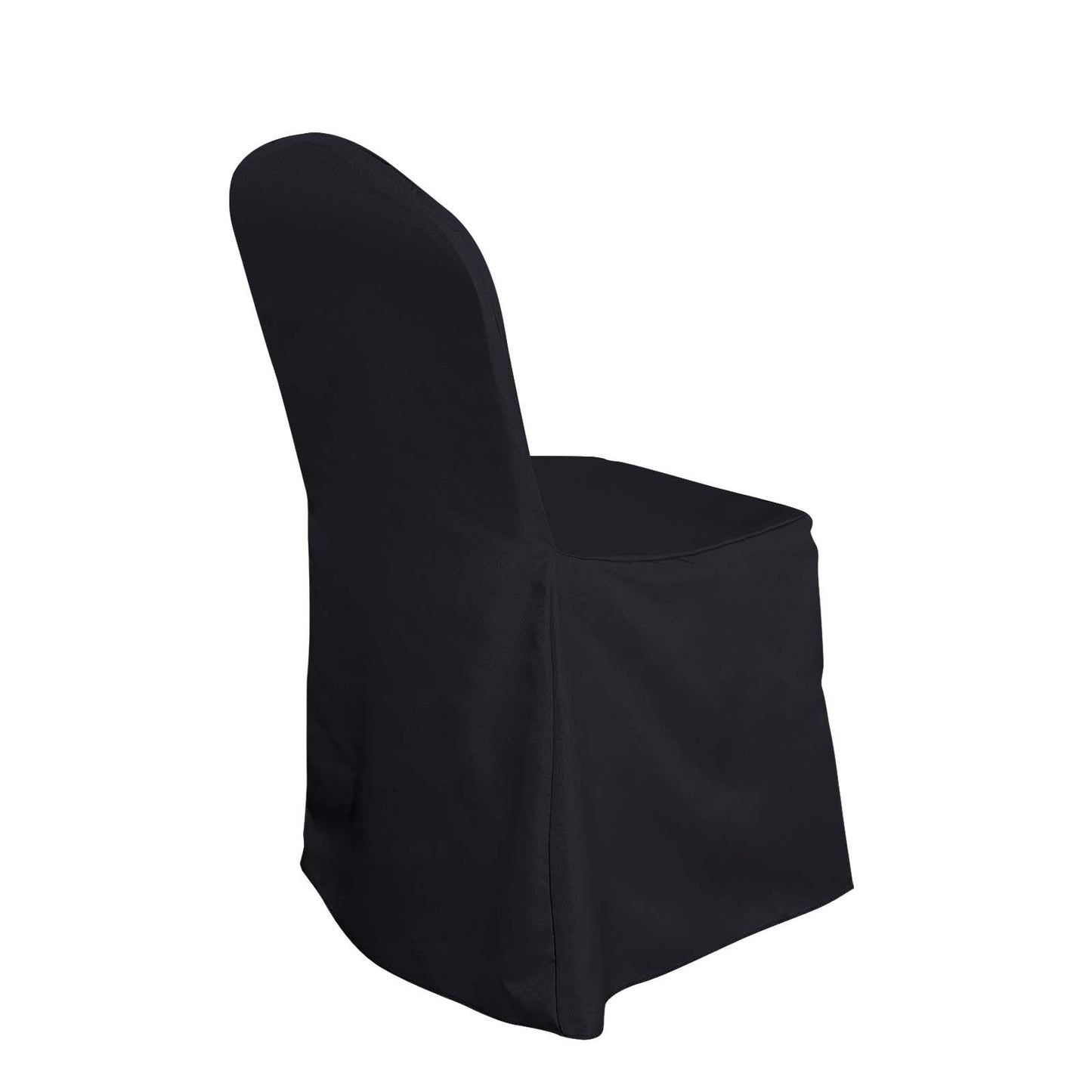 Polyester Slip On Banquet Chair Covers Black - Stain - Resistant Reusable Durable Fabric - Linen Luxes