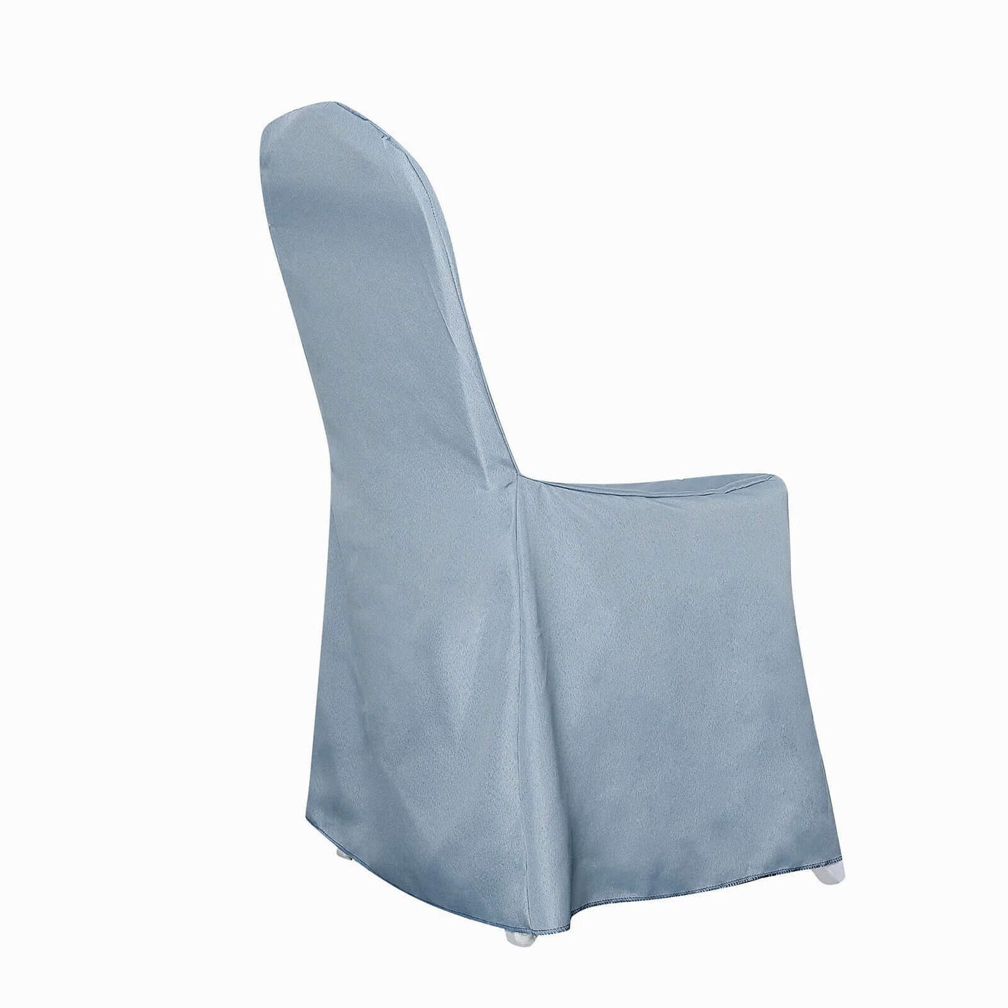 Polyester Slip On Banquet Chair Covers Dusty Blue - Stain - Resistant Reusable Durable Fabric - Linen Luxes