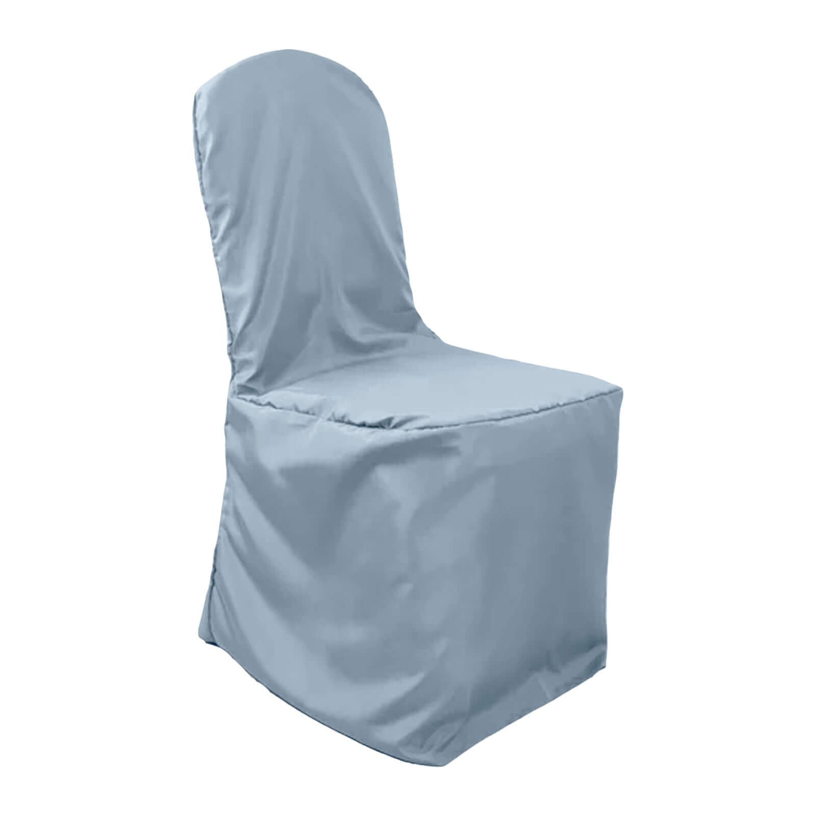 Polyester Slip On Banquet Chair Covers Dusty Blue - Stain - Resistant Reusable Durable Fabric - Linen Luxes