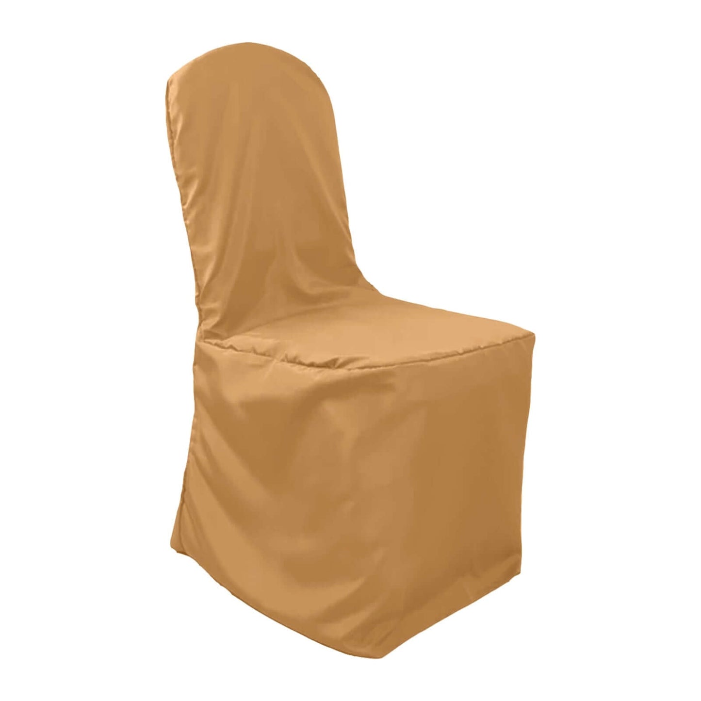 Polyester Slip On Banquet Chair Covers Gold - Stain - Resistant Reusable Durable Fabric - Linen Luxes