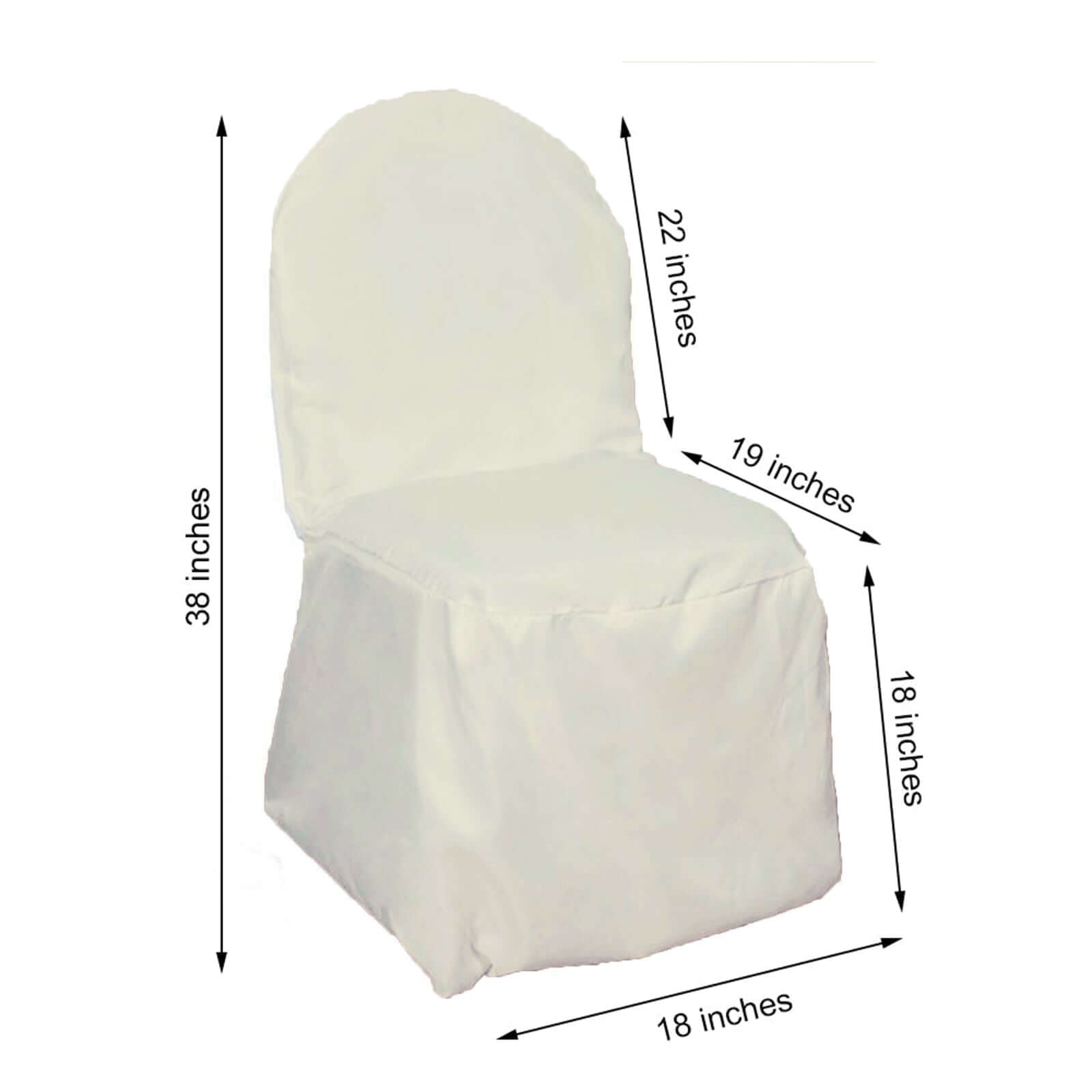 Polyester Slip On Banquet Chair Covers Ivory - Stain - Resistant Reusable Durable Fabric - Linen Luxes