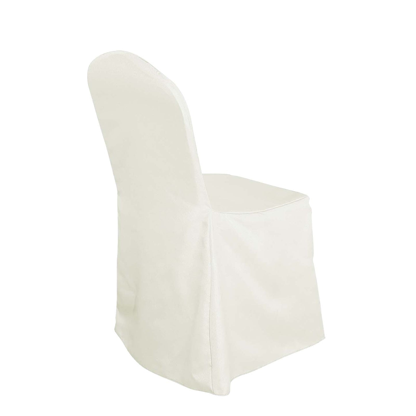 Polyester Slip On Banquet Chair Covers Ivory - Stain - Resistant Reusable Durable Fabric - Linen Luxes