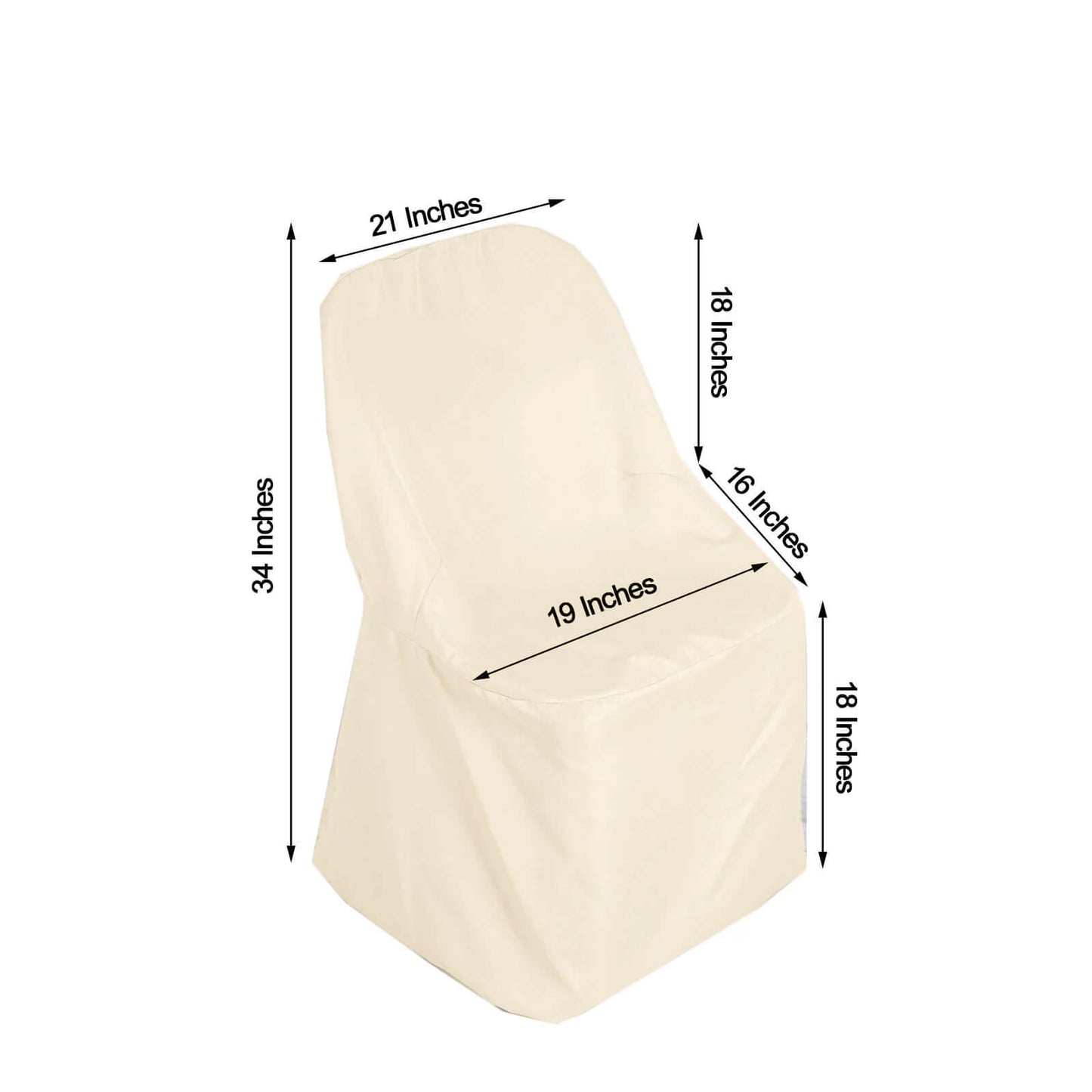 Polyester Slip On Folding Chair Covers Beige - Stain - Resistant Reusable Durable Fabric - Linen Luxes