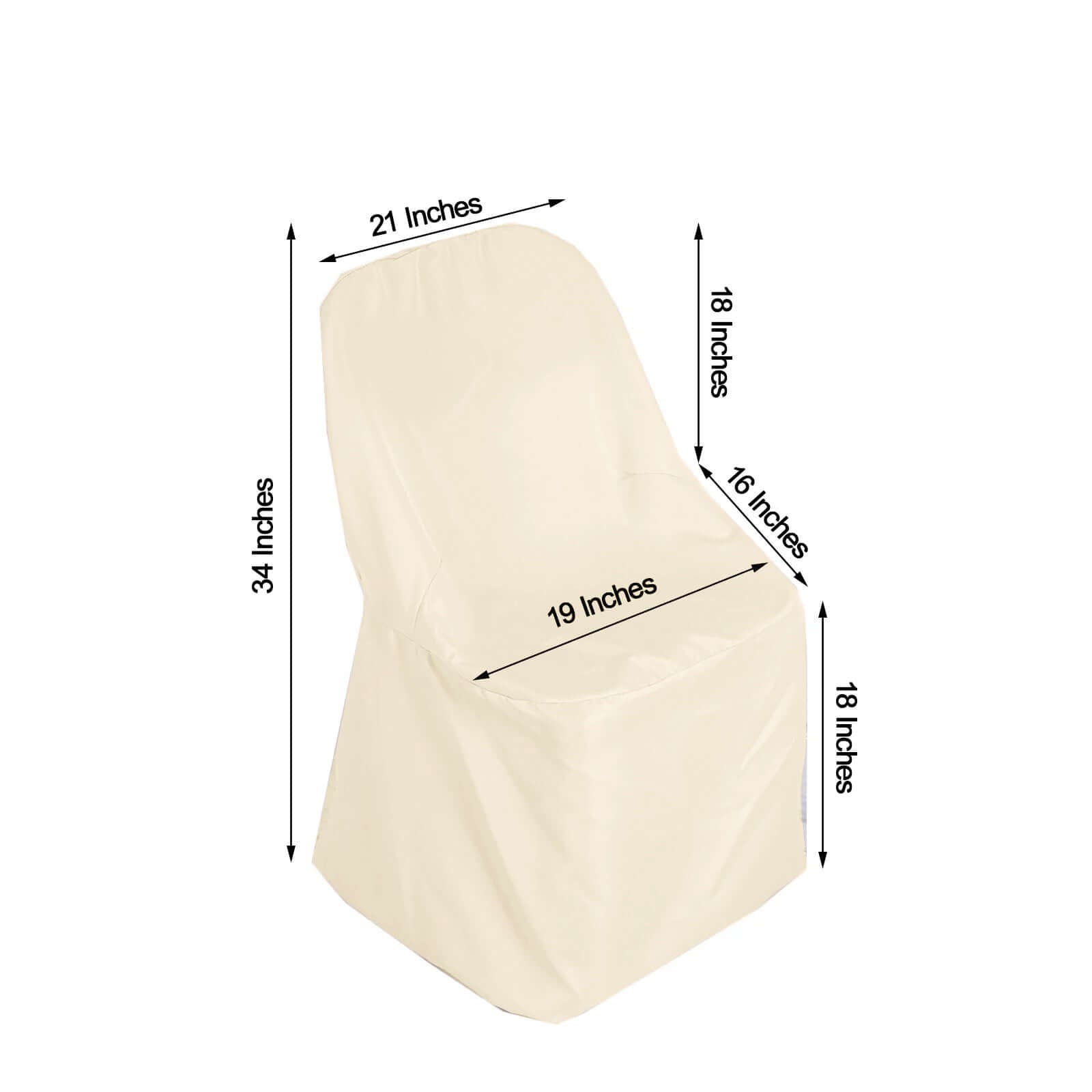 Polyester Slip On Folding Chair Covers Beige - Stain - Resistant Reusable Durable Fabric - Linen Luxes