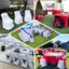 Polyester Slip On Folding Chair Covers Beige - Stain - Resistant Reusable Durable Fabric - Linen Luxes