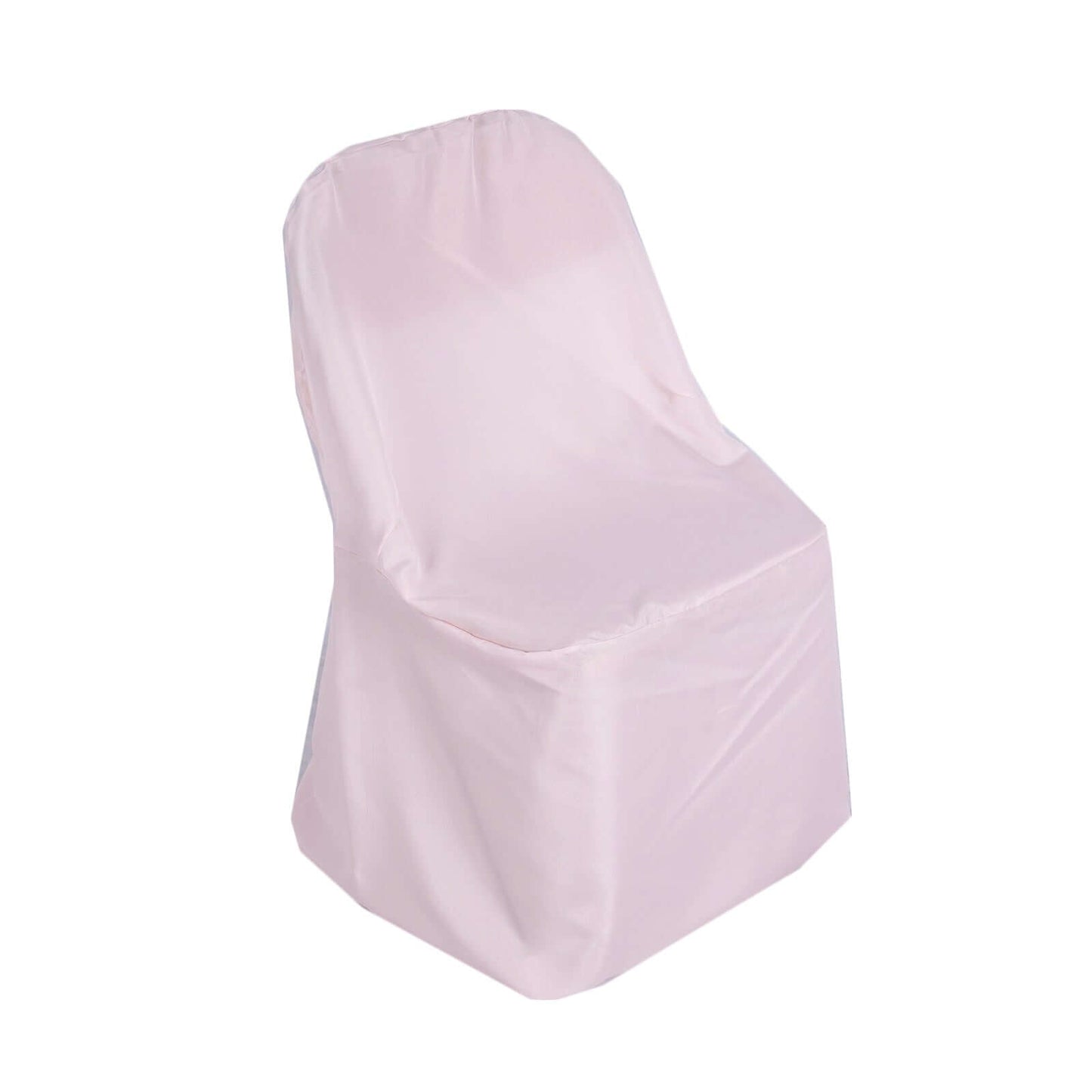 Polyester Slip On Folding Chair Covers Blush - Stain - Resistant Reusable Durable Fabric - Linen Luxes