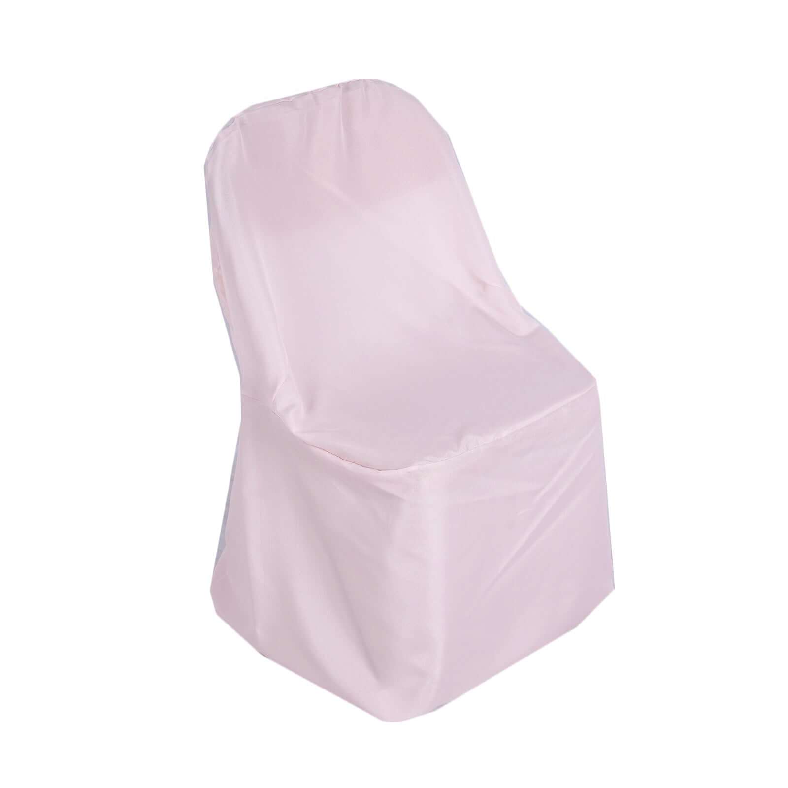 Polyester Slip On Folding Chair Covers Blush - Stain - Resistant Reusable Durable Fabric - Linen Luxes