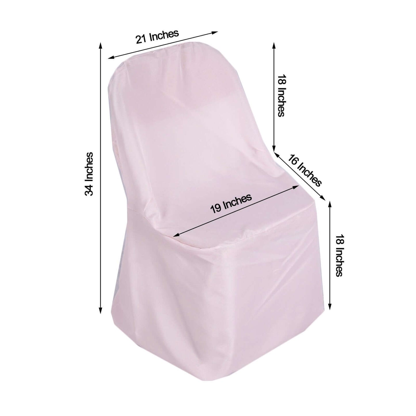Polyester Slip On Folding Chair Covers Blush - Stain - Resistant Reusable Durable Fabric - Linen Luxes