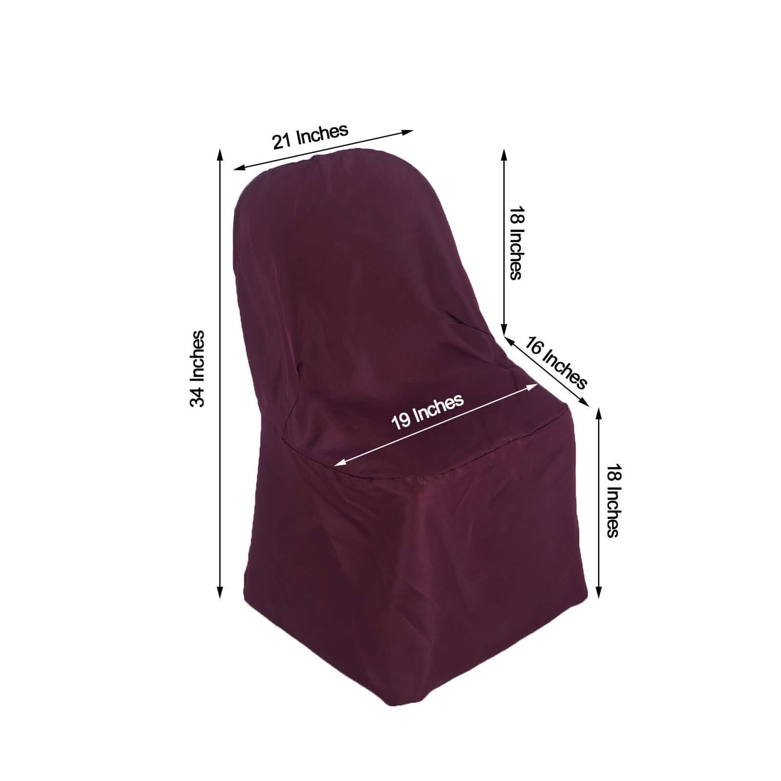 Polyester Slip On Folding Chair Covers Burgundy - Stain - Resistant Reusable Durable Fabric - Linen Luxes