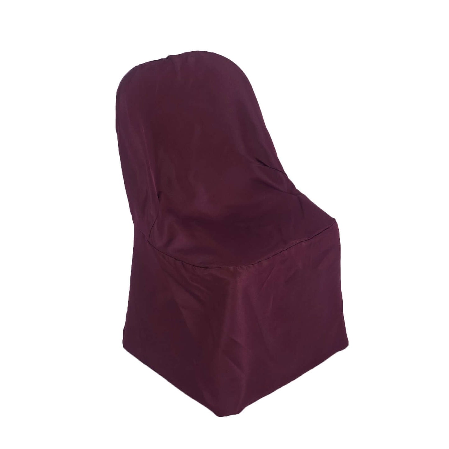 Polyester Slip On Folding Chair Covers Burgundy - Stain - Resistant Reusable Durable Fabric - Linen Luxes
