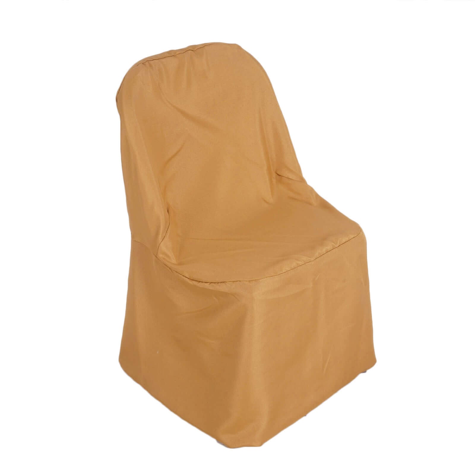 Polyester Slip On Folding Chair Covers Gold - Stain - Resistant Reusable Durable Fabric - Linen Luxes