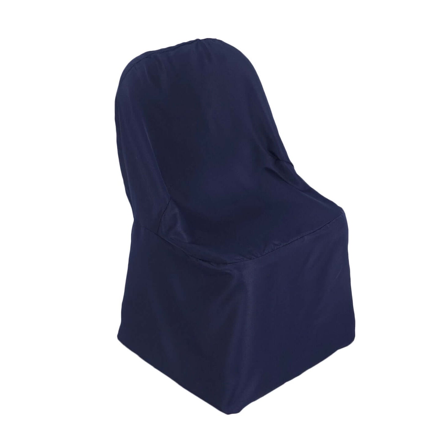 Polyester Slip On Folding Chair Covers Navy Blue - Stain - Resistant Reusable Durable Fabric - Linen Luxes