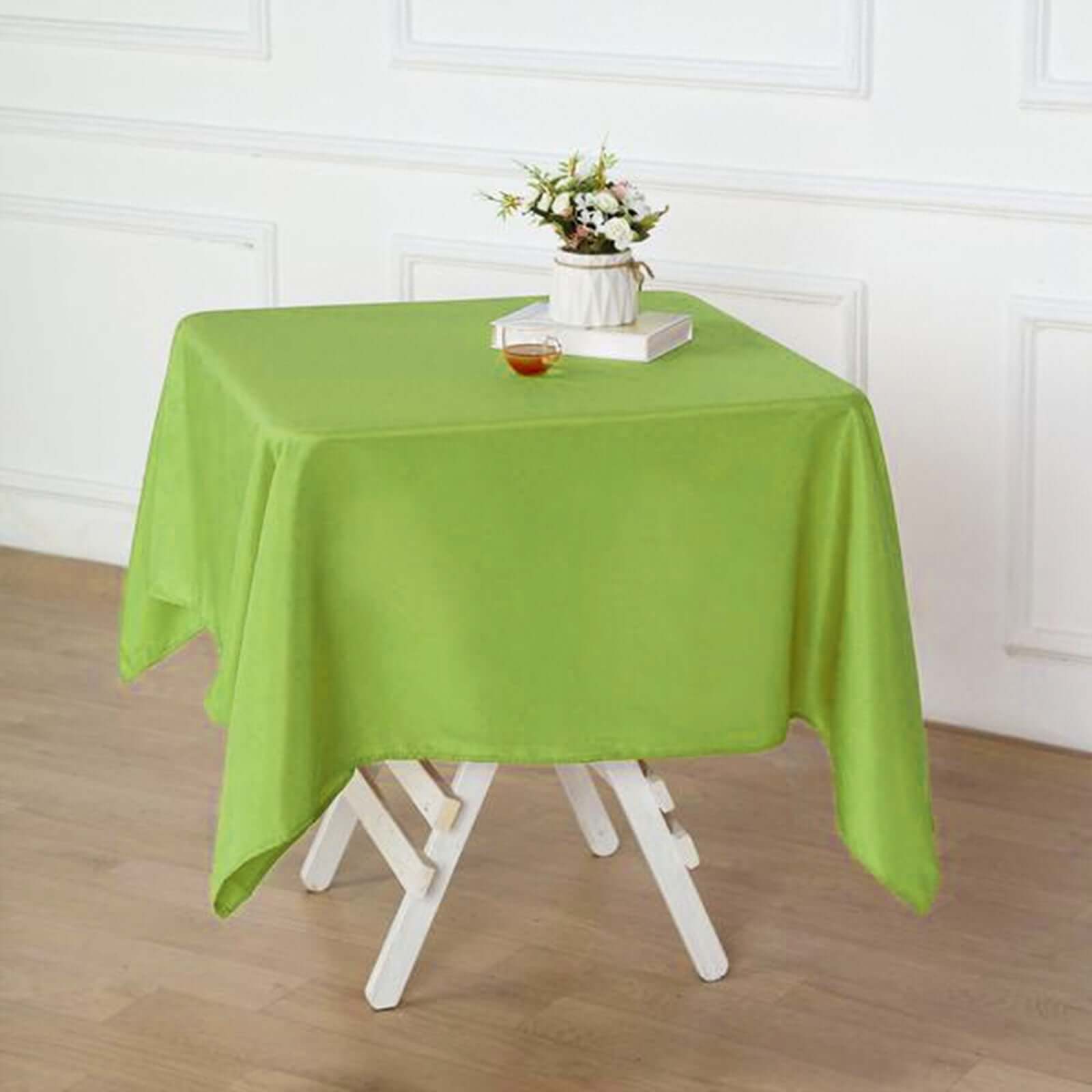Polyester Square 54"x54" Tablecloth Apple Green - Wrinkle - Resistant & Durable Table Cover - Linen Luxes