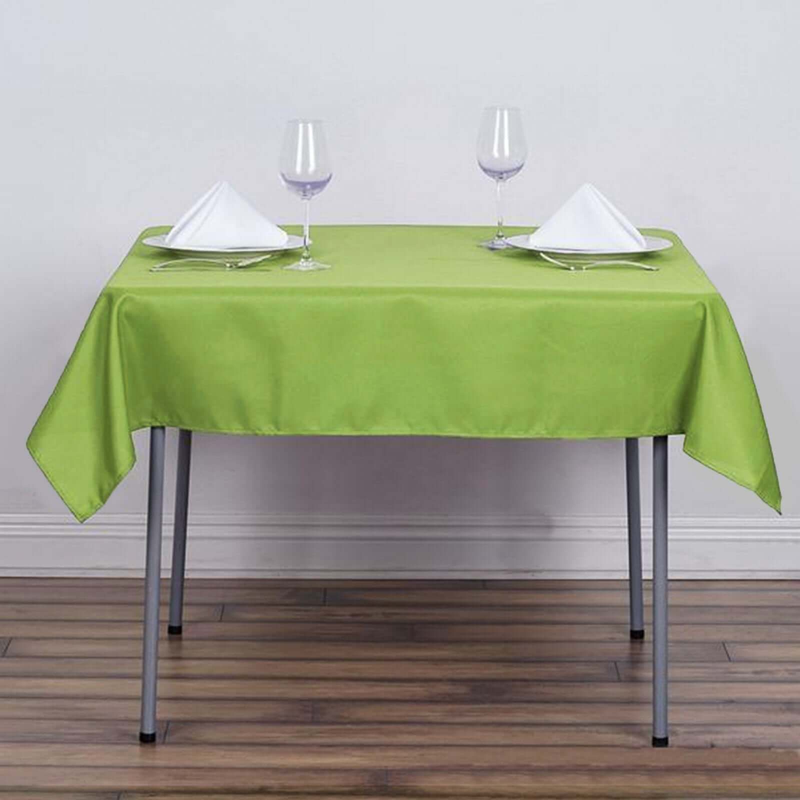 Polyester Square 54"x54" Tablecloth Apple Green - Wrinkle - Resistant & Durable Table Cover - Linen Luxes