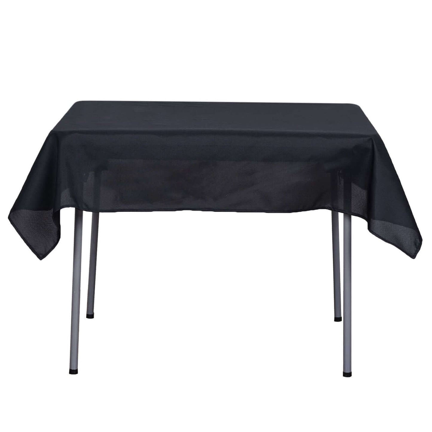Polyester Square 54"x54" Tablecloth Black - Wrinkle - Resistant & Durable Table Cover for Events - Linen Luxes