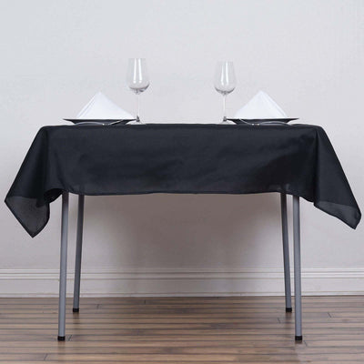 Polyester Square 54"x54" Tablecloth Black - Wrinkle - Resistant & Durable Table Cover for Events - Linen Luxes