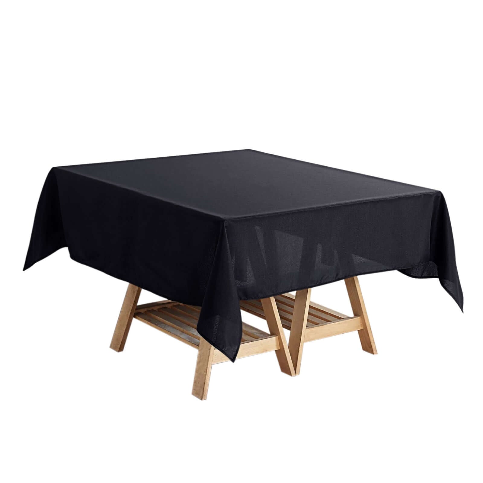 Polyester Square 54"x54" Tablecloth Black - Wrinkle - Resistant & Durable Table Cover for Events - Linen Luxes