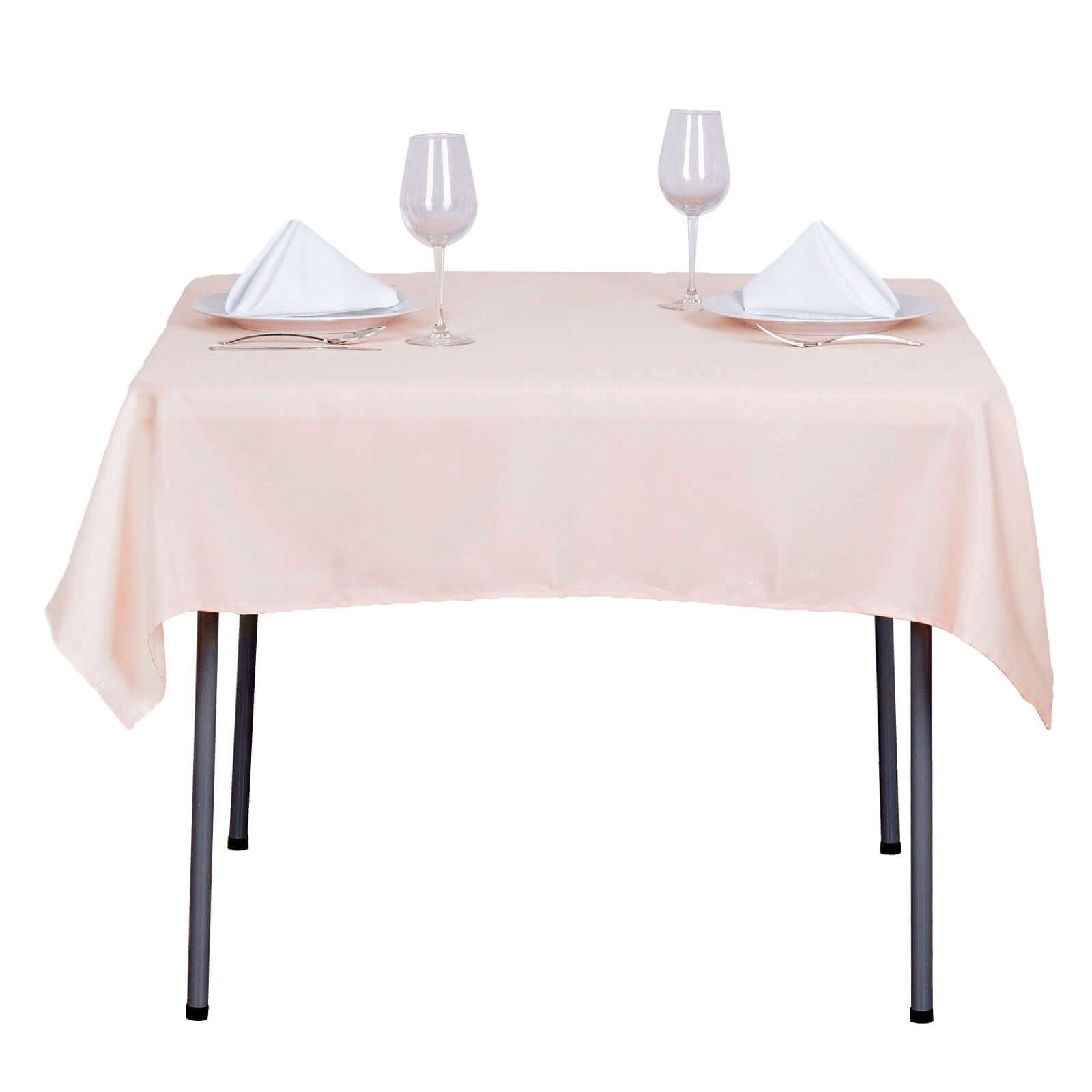Polyester Square 54"x54" Tablecloth Blush - Wrinkle - Resistant & Durable Table Cover - Linen Luxes