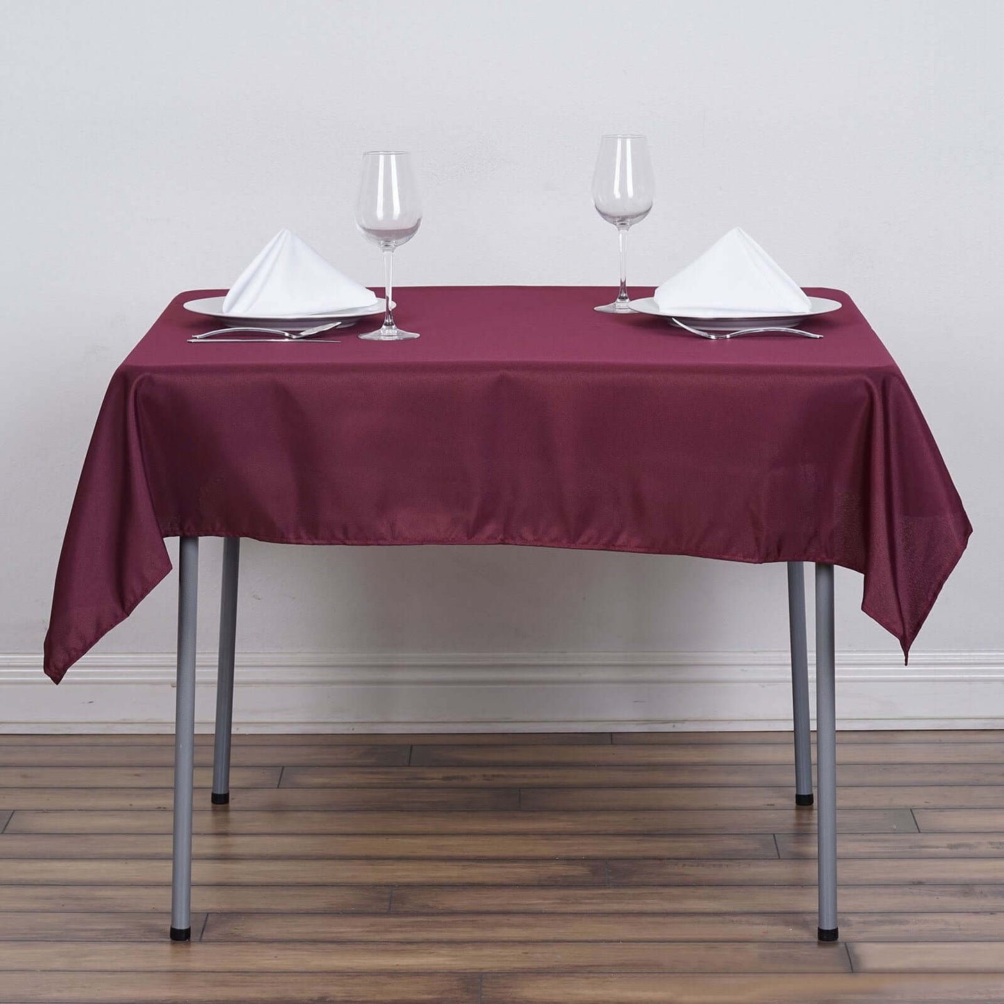 Polyester Square 54"x54" Tablecloth Burgundy - Wrinkle - Resistant & Durable Table Cover - Linen Luxes