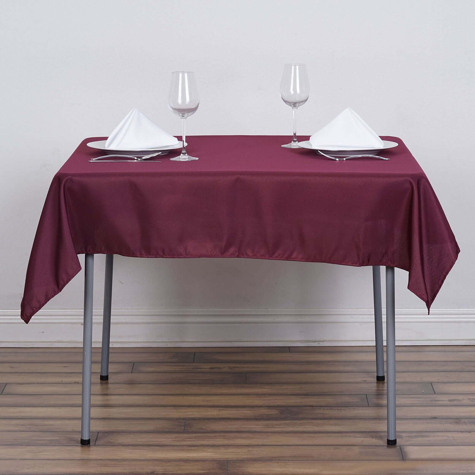 Polyester Square 54"x54" Tablecloth Burgundy - Wrinkle - Resistant & Durable Table Cover - Linen Luxes