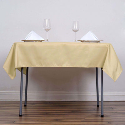 Polyester Square 54"x54" Tablecloth Champagne - Wrinkle - Resistant & Durable Table Cover - Linen Luxes