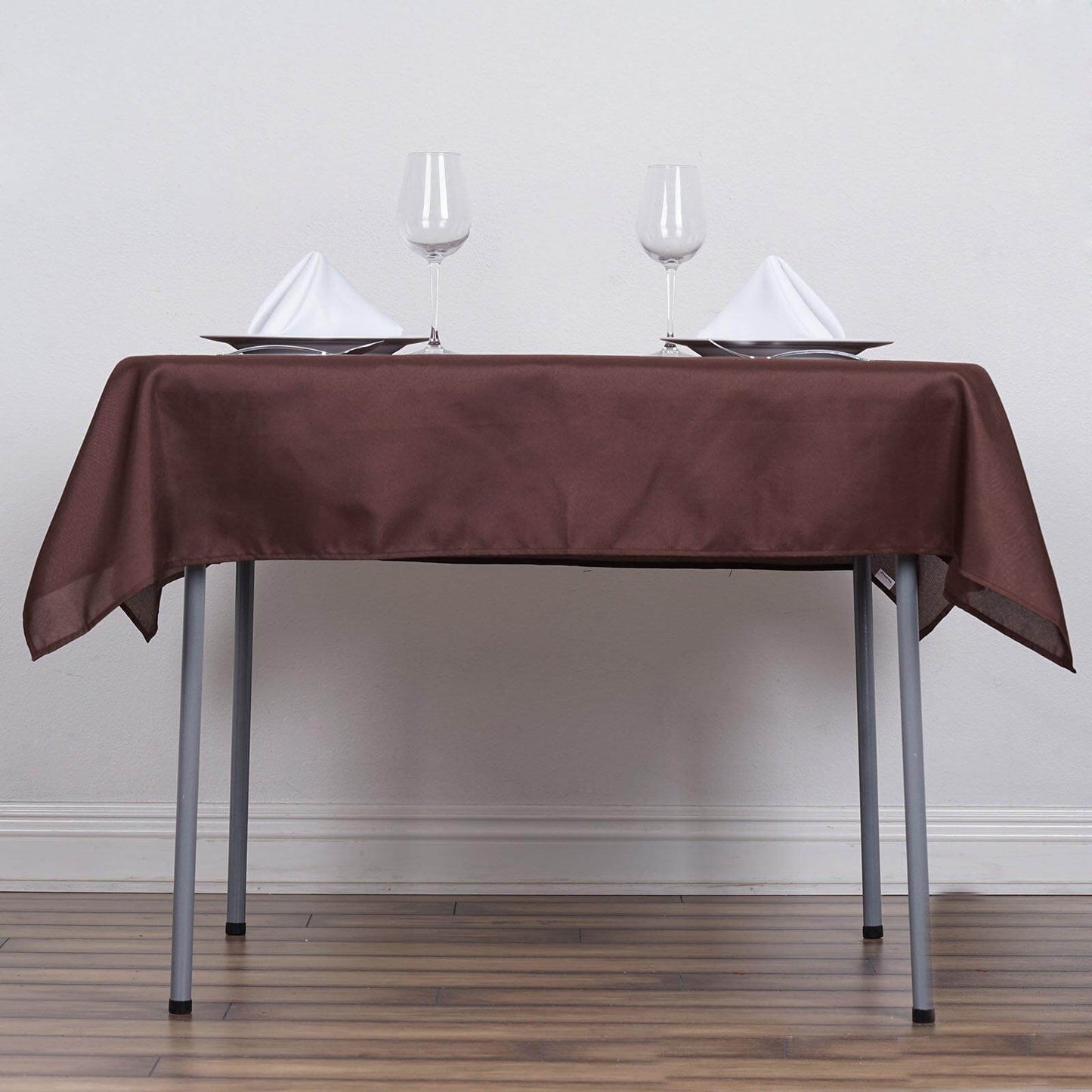 Polyester Square 54"x54" Tablecloth Chocolate - Wrinkle - Resistant & Durable Table Cover - Linen Luxes