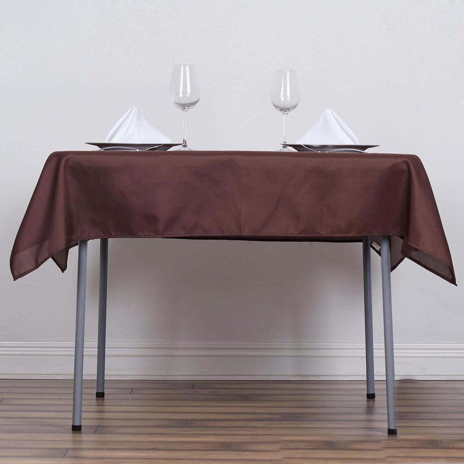 Polyester Square 54"x54" Tablecloth Chocolate - Wrinkle - Resistant & Durable Table Cover - Linen Luxes
