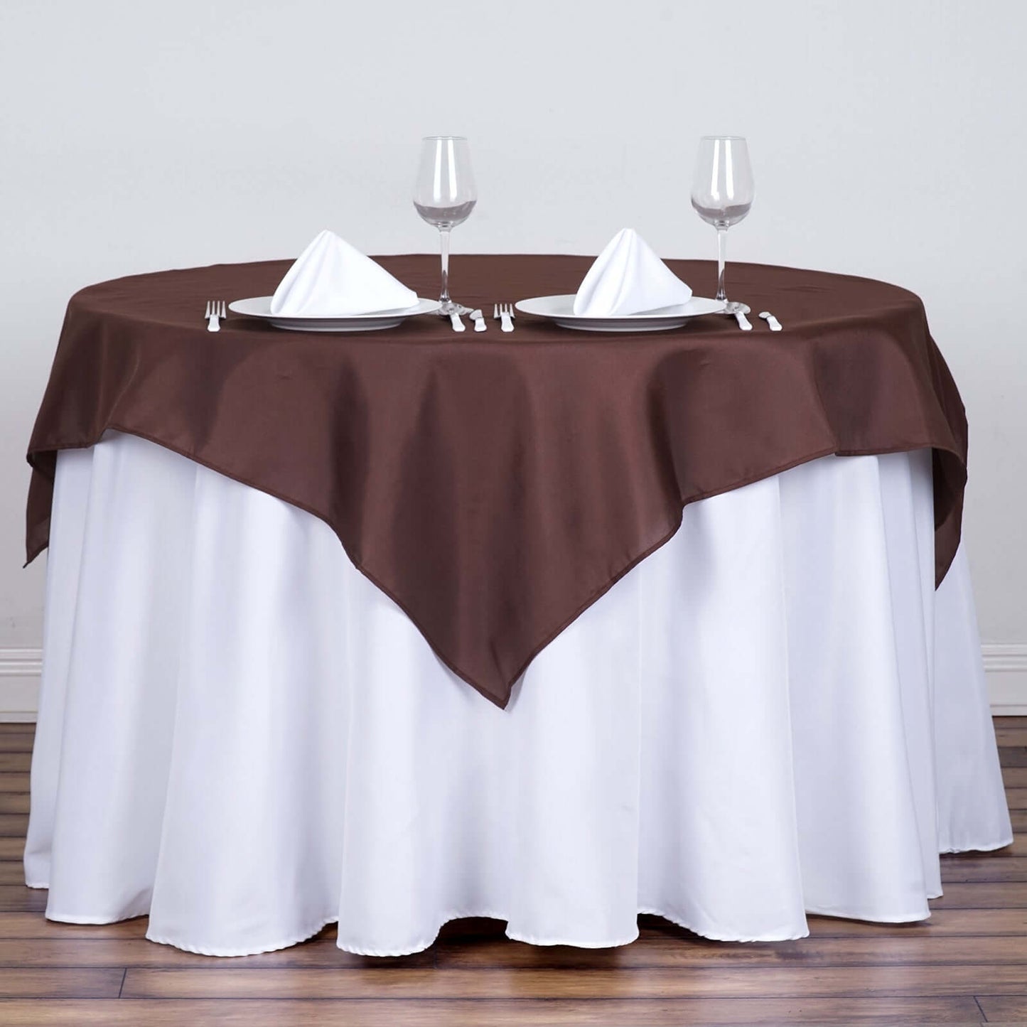 Polyester Square 54"x54" Tablecloth Chocolate - Wrinkle - Resistant & Durable Table Cover - Linen Luxes