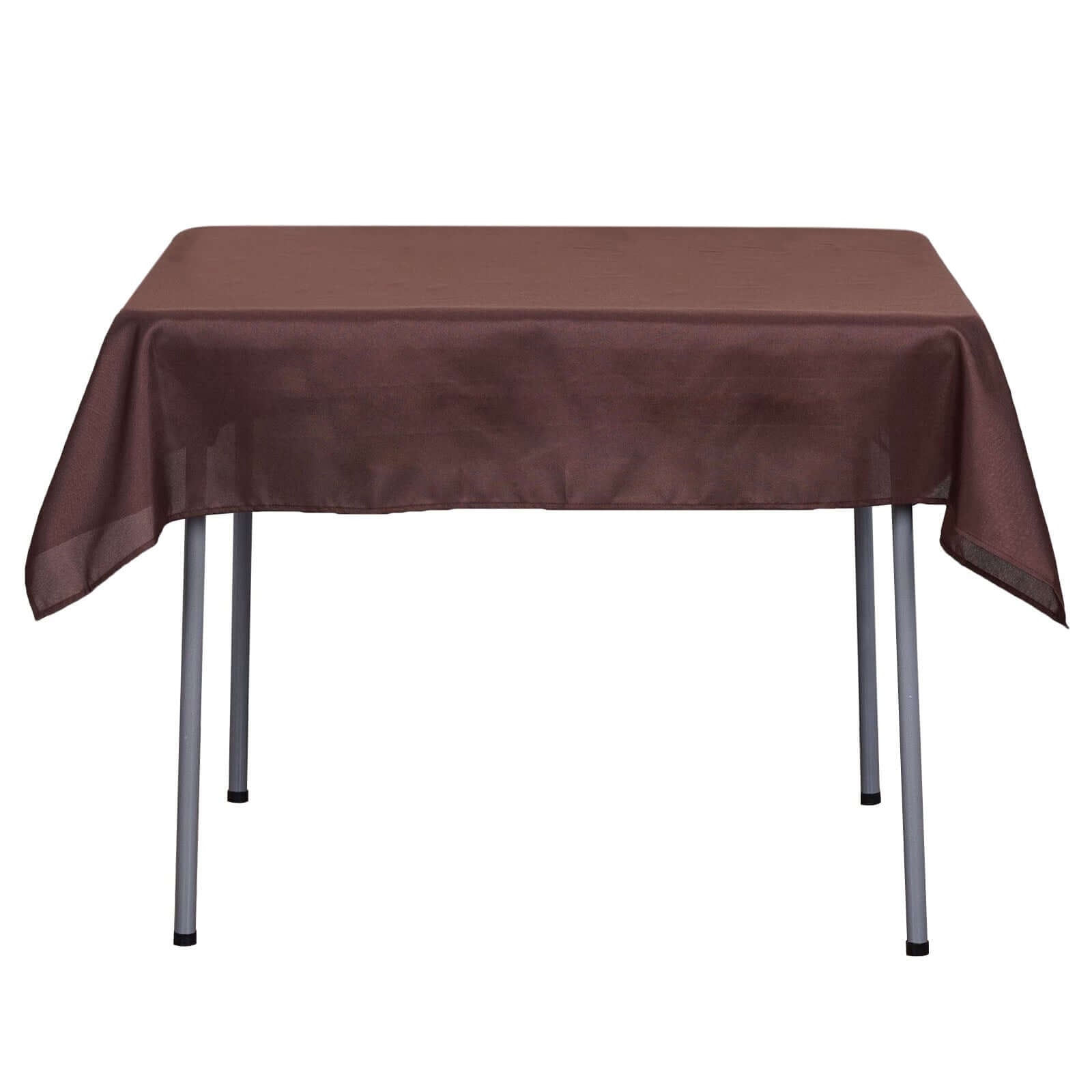 Polyester Square 54"x54" Tablecloth Chocolate - Wrinkle - Resistant & Durable Table Cover - Linen Luxes