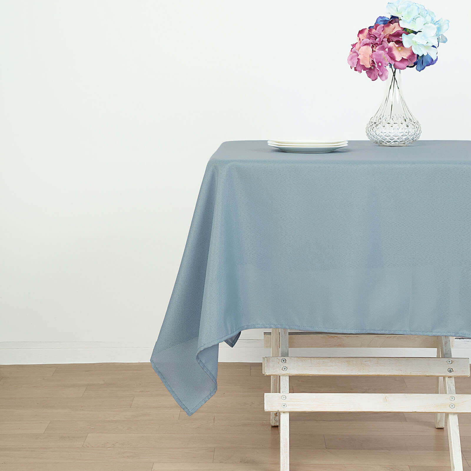 Polyester Square 54"x54" Tablecloth Dusty Blue - Wrinkle - Resistant & Durable Table Cover - Linen Luxes