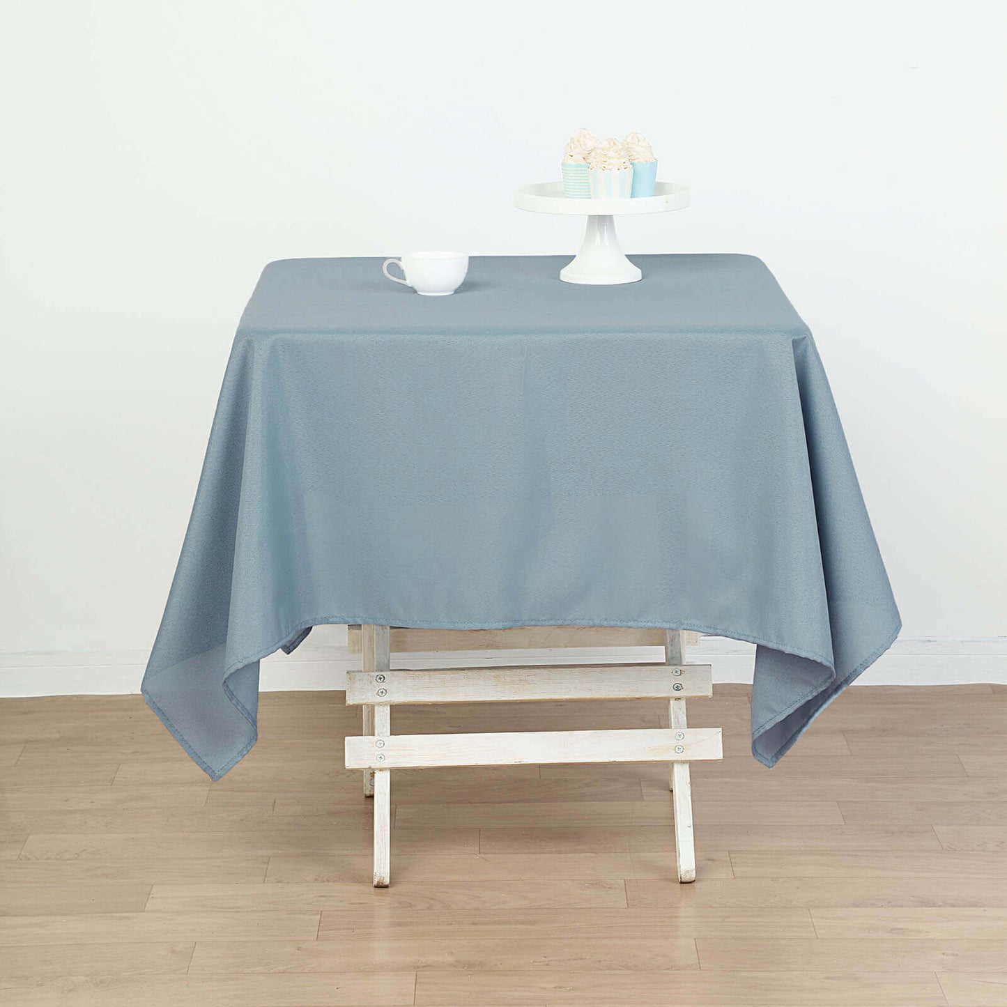 Polyester Square 54"x54" Tablecloth Dusty Blue - Wrinkle - Resistant & Durable Table Cover - Linen Luxes