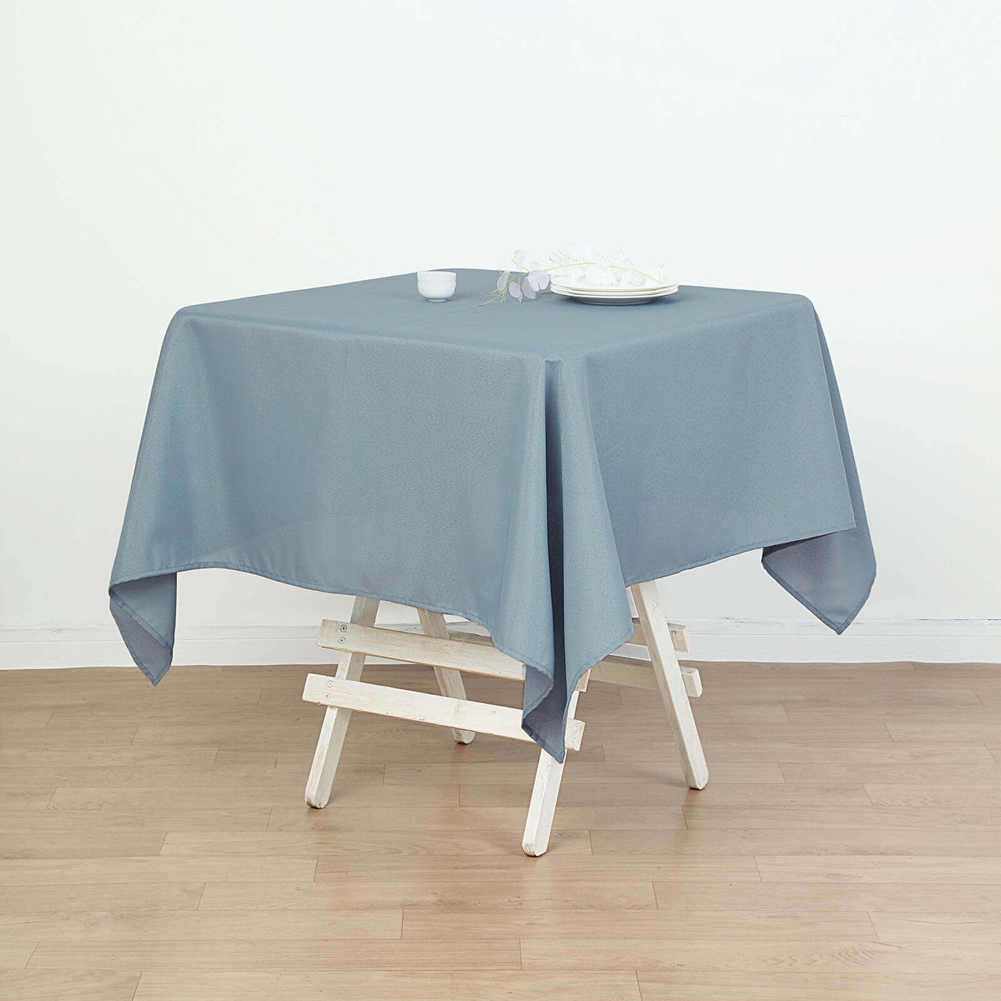 Polyester Square 54"x54" Tablecloth Dusty Blue - Wrinkle - Resistant & Durable Table Cover - Linen Luxes
