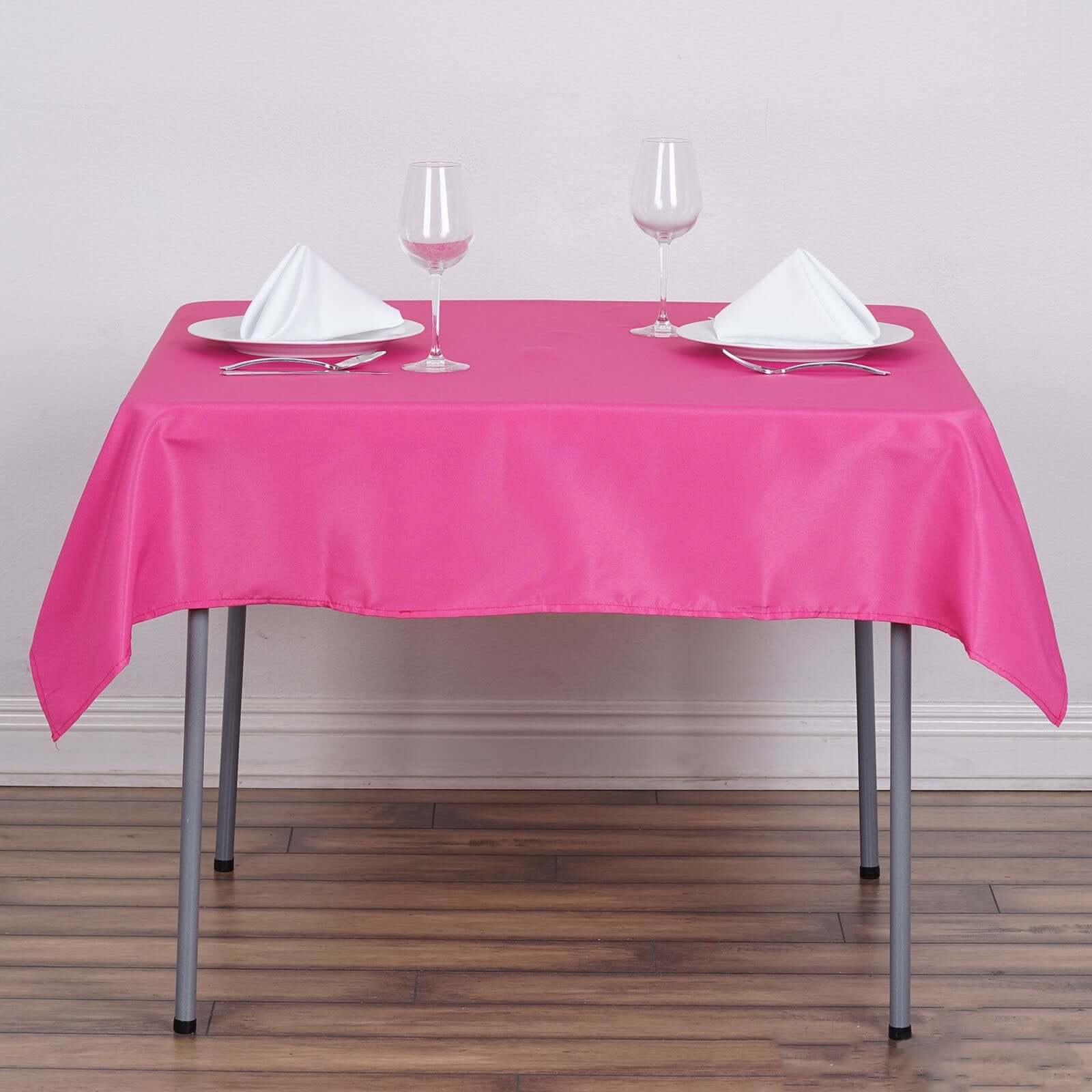 Polyester Square 54"x54" Tablecloth Fuchsia - Wrinkle - Resistant & Durable Table Cover - Linen Luxes
