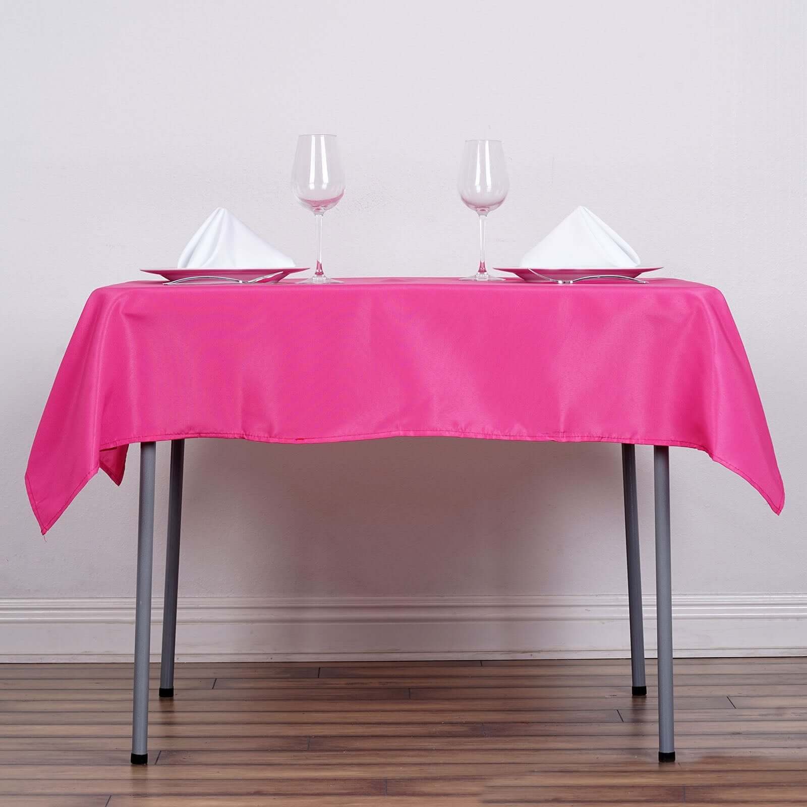 Polyester Square 54"x54" Tablecloth Fuchsia - Wrinkle - Resistant & Durable Table Cover - Linen Luxes