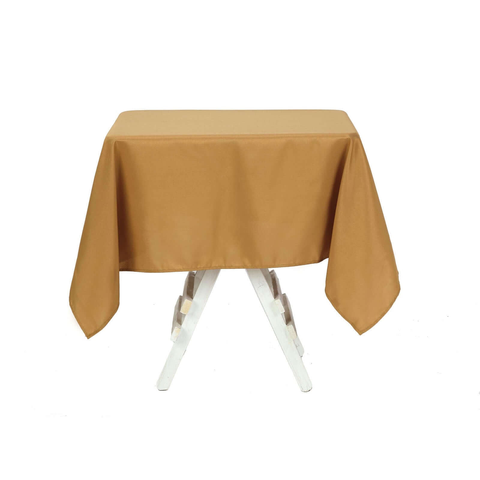 Polyester Square 54"x54" Tablecloth Gold - Wrinkle - Resistant & Durable Table Cover for Events - Linen Luxes