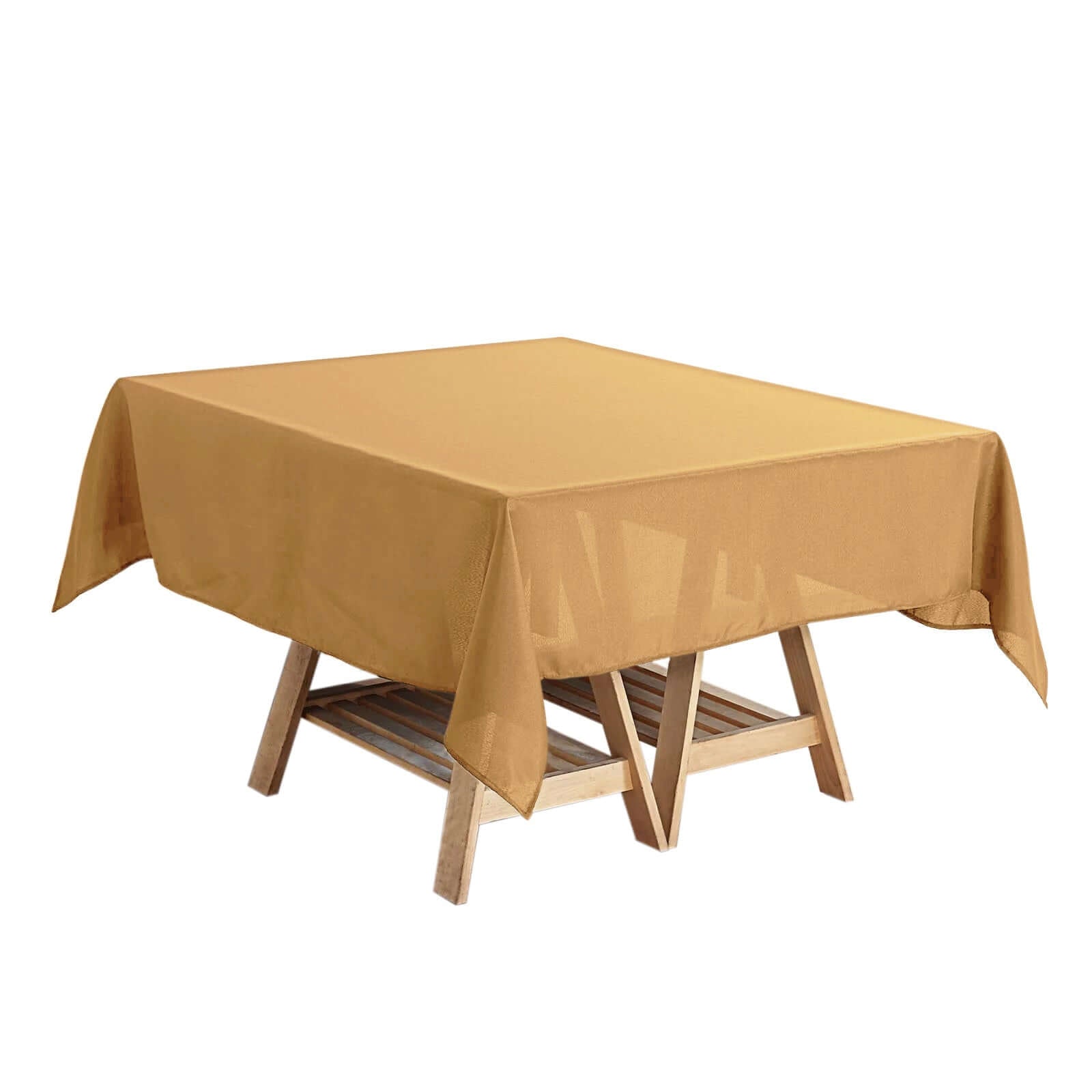 Polyester Square 54"x54" Tablecloth Gold - Wrinkle - Resistant & Durable Table Cover for Events - Linen Luxes