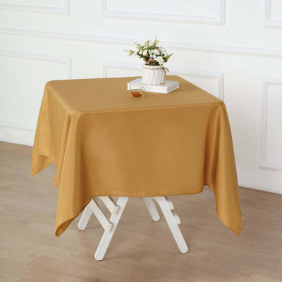 Polyester Square 54"x54" Tablecloth Gold - Wrinkle - Resistant & Durable Table Cover for Events - Linen Luxes