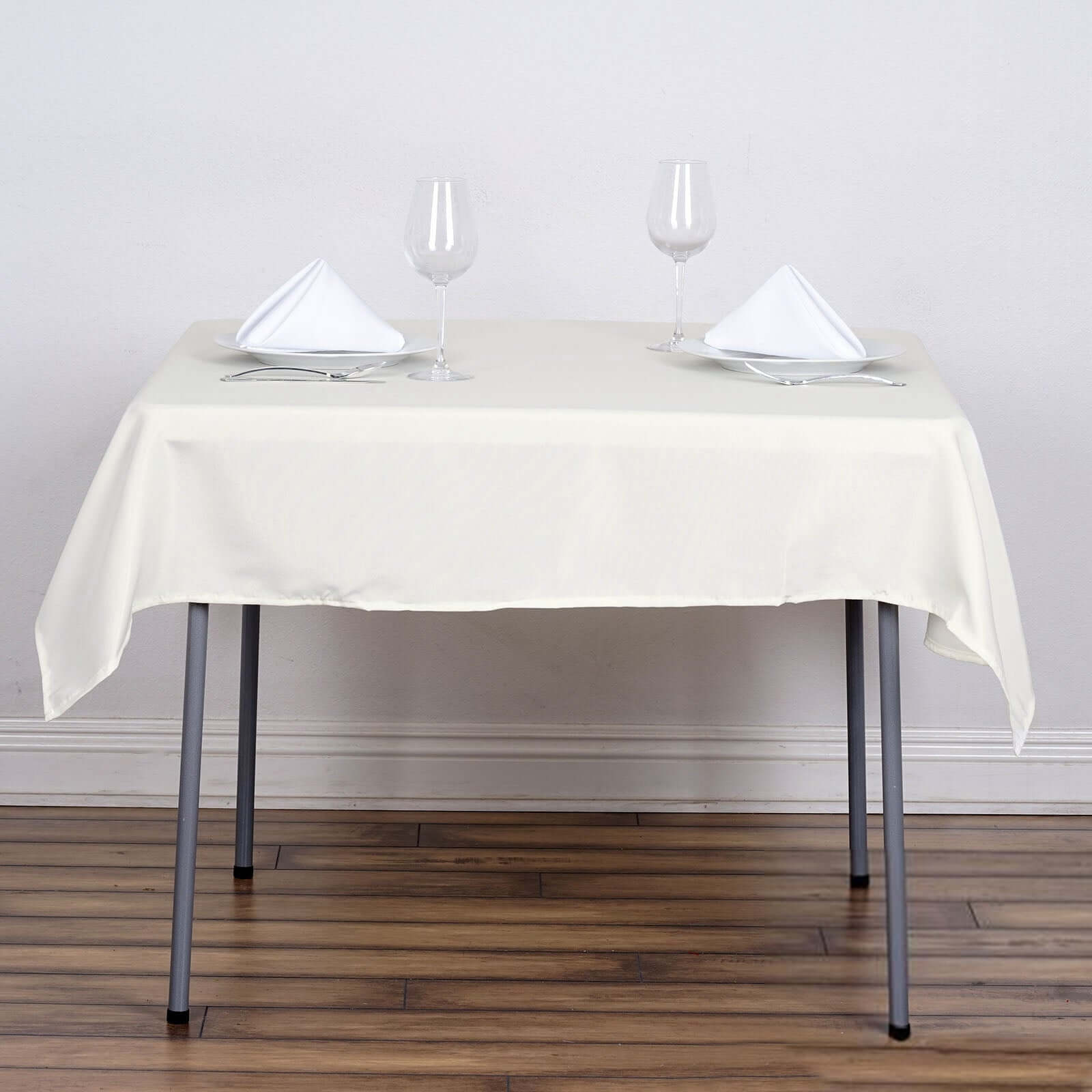 Polyester Square 54"x54" Tablecloth Ivory - Wrinkle - Resistant & Durable Table Cover - Linen Luxes