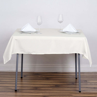 Polyester Square 54"x54" Tablecloth Ivory - Wrinkle - Resistant & Durable Table Cover - Linen Luxes