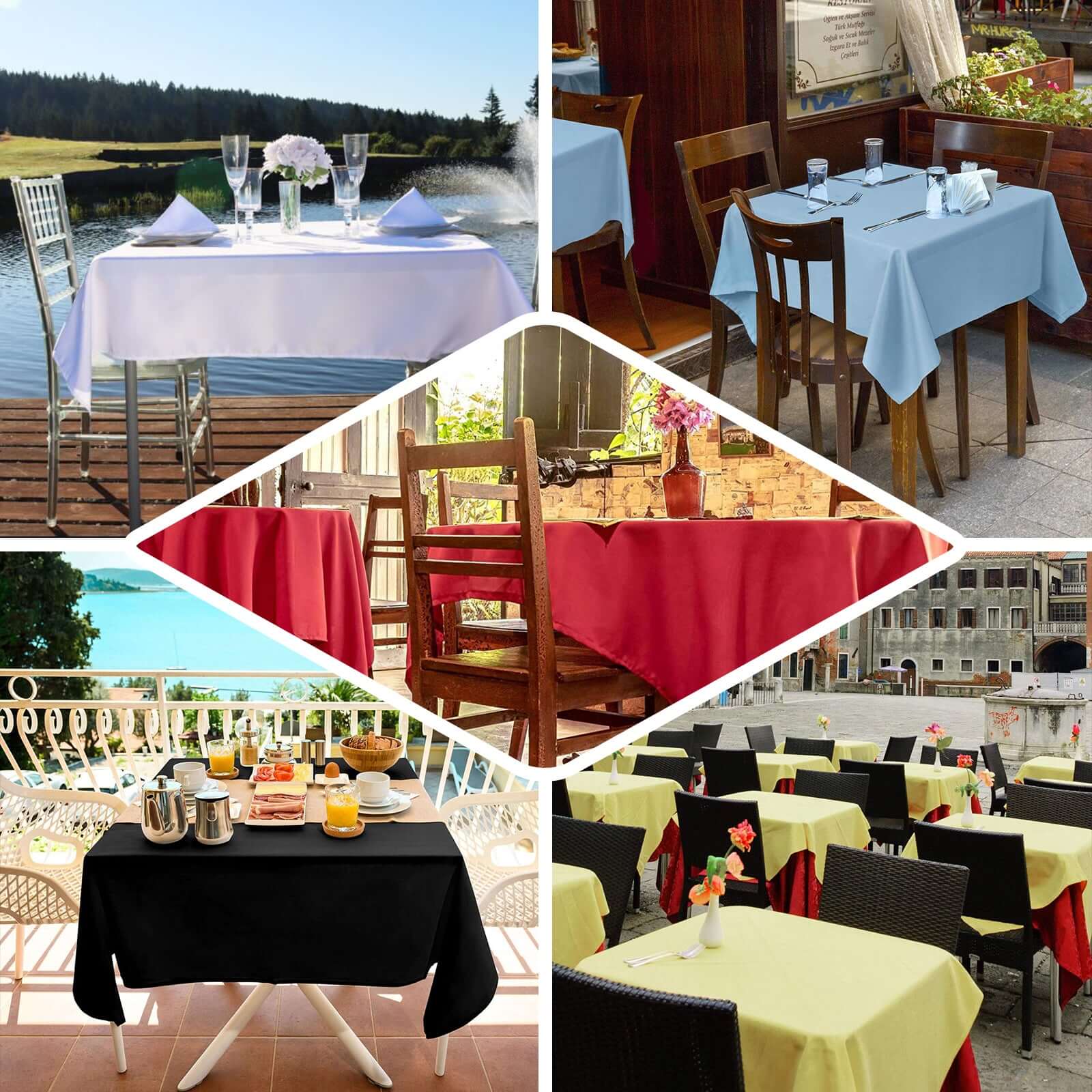 Polyester Square 54"x54" Tablecloth Ivory - Wrinkle - Resistant & Durable Table Cover - Linen Luxes