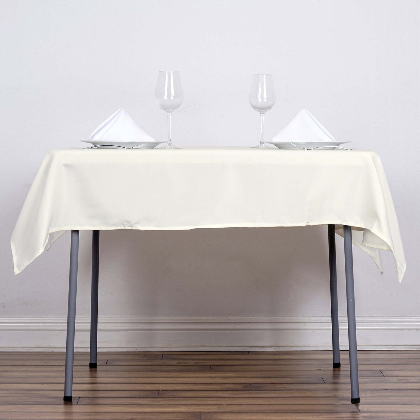 Polyester Square 54"x54" Tablecloth Ivory - Wrinkle - Resistant & Durable Table Cover - Linen Luxes