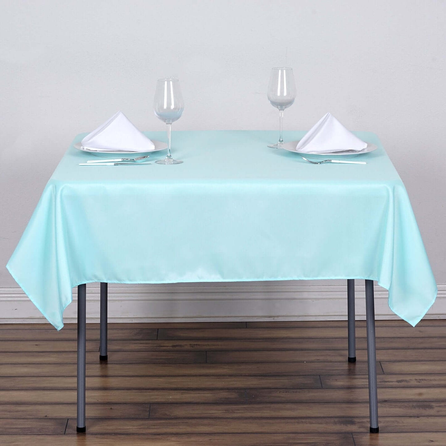 Polyester Square 54"x54" Tablecloth Light Blue - Wrinkle - Resistant & Durable Table Cover - Linen Luxes