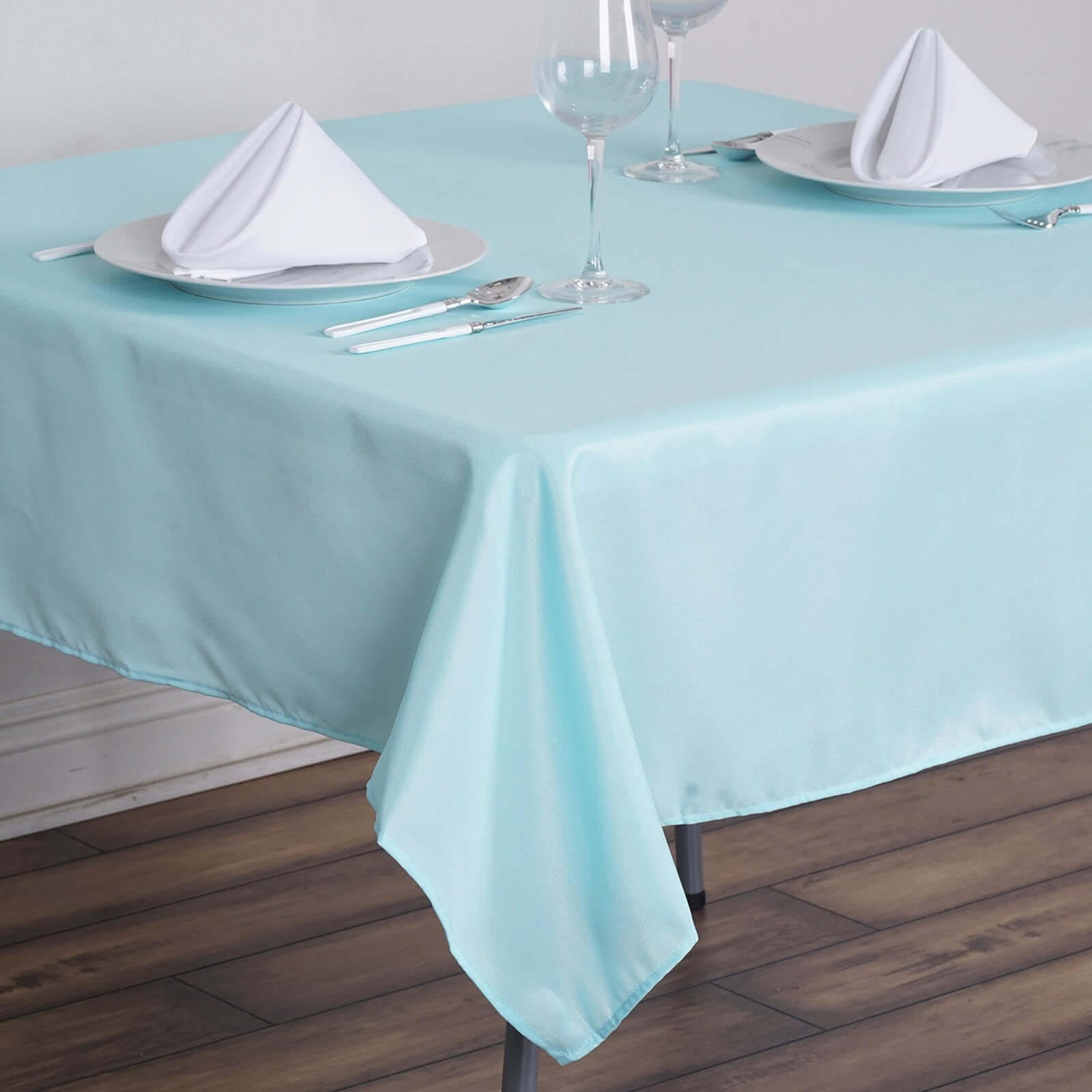 Polyester Square 54"x54" Tablecloth Light Blue - Wrinkle - Resistant & Durable Table Cover - Linen Luxes