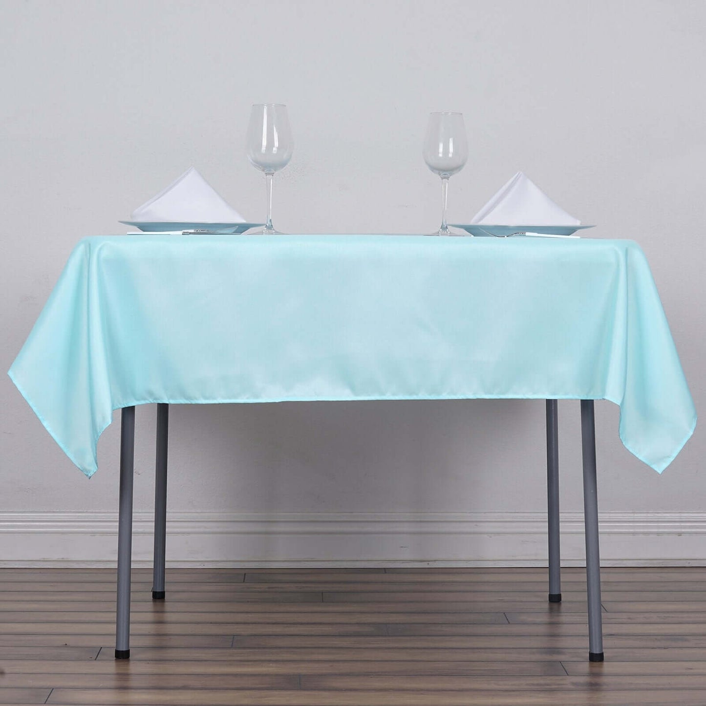 Polyester Square 54"x54" Tablecloth Light Blue - Wrinkle - Resistant & Durable Table Cover - Linen Luxes