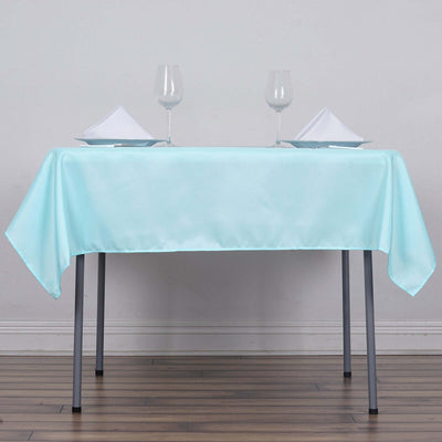 Polyester Square 54"x54" Tablecloth Light Blue - Wrinkle - Resistant & Durable Table Cover - Linen Luxes